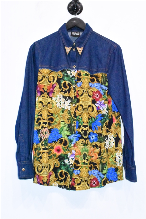 Patchwork Versace Jeans Couture Western Shirt, size 6