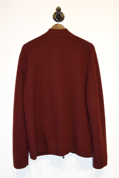 Burgundy Maurizio Baldassari Sweater Jacket, size XL