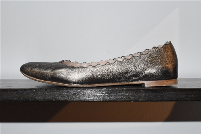Dark Pewter Chloe Flats, size 8.5