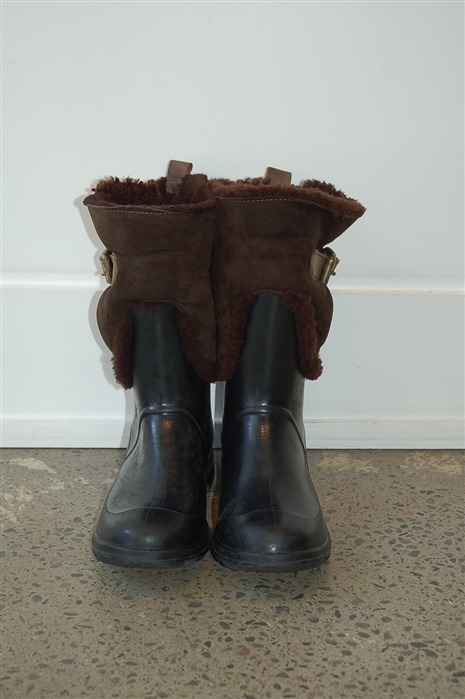 Black & Brown D&G - Dolce & Gabbana Rubber Boots, size 9