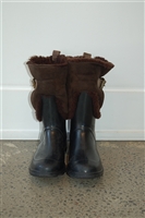 Black & Brown D&G - Dolce & Gabbana Rubber Boots, size 9