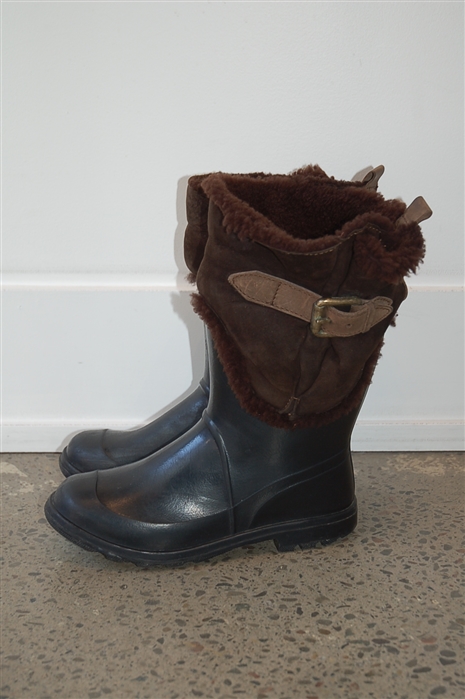 Black & Brown D&G - Dolce & Gabbana Rubber Boots, size 9