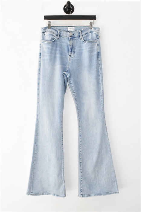 Light Denim Frame Flare-Leg Jeans, size 32