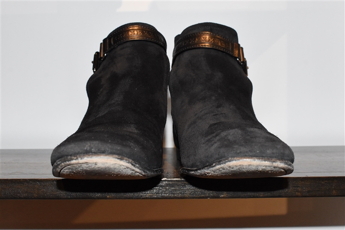 Black Suede Louis Vuitton Ankle Boot, size 8.5