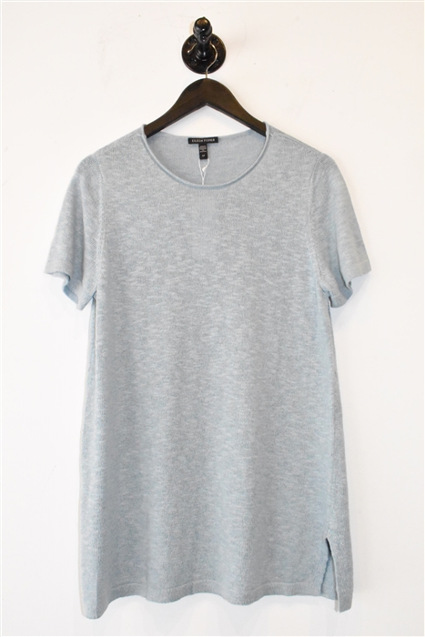 Powder Slate Eileen Fisher Short-Sleeved Top, size S