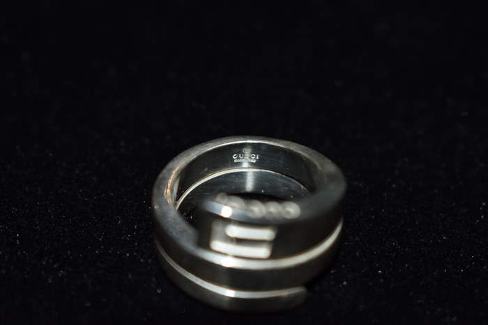 Sterling Silver Gucci Ring, size O/S