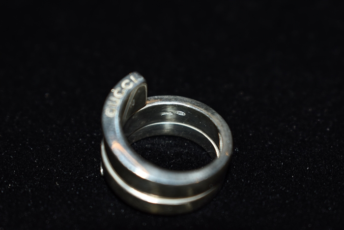 Sterling Silver Gucci Ring, size O/S