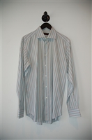 White Stripe Etro Button Shirt, size L