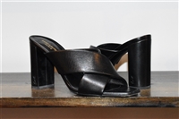 Black Leather Saint Laurent Mules, size 10