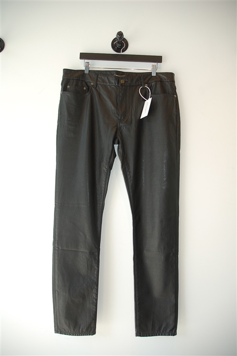 Shiny Black Saint Laurent Trousers, size 36