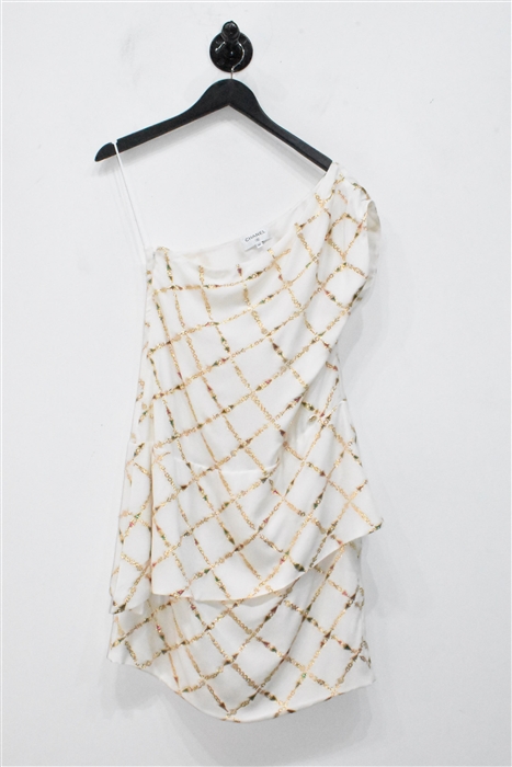 White & Gold Chanel Cocktail Dress, size 8