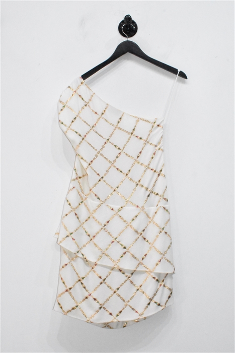 White & Gold Chanel Cocktail Dress, size 8
