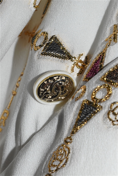 White & Gold Chanel Cocktail Dress, size 8