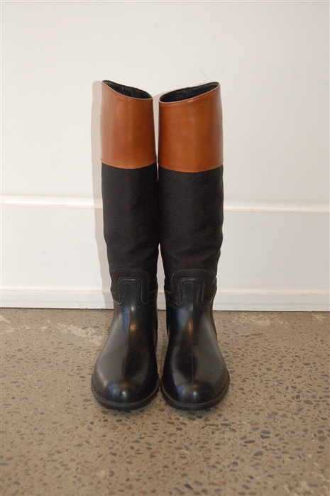 Black & Brown Ralph Lauren - Purple Label Rubber Boots, size 5.5