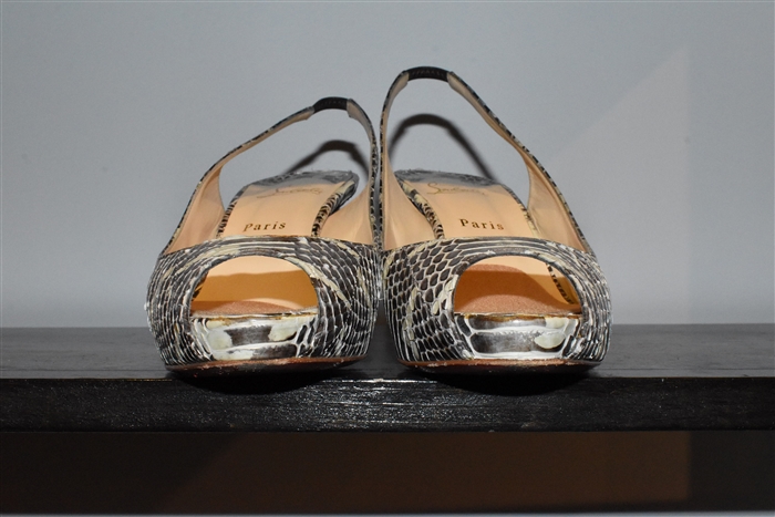 Snakeskin Christian Louboutin Peep-Toe, size 11