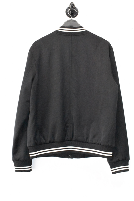 Black Satin Vince Varsity Jacket, size L