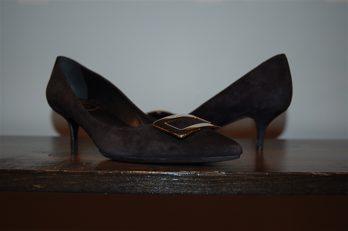 Black Suede Roger Vivier Kitten Heels, size 7