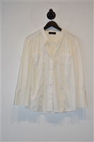 Crisp White Piazza Sempione Button Shirt, size L