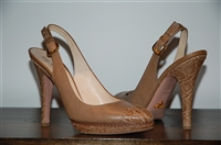 Taupe Prada Sling-Back, size 7.5