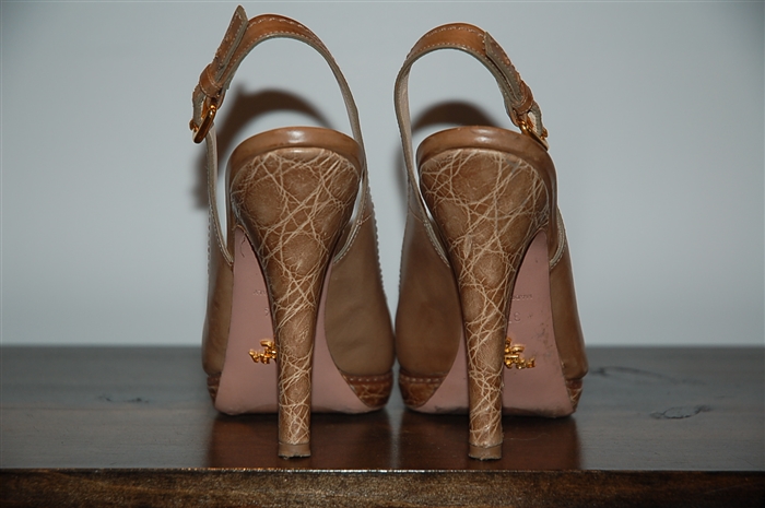 Taupe Prada Sling-Back, size 7.5