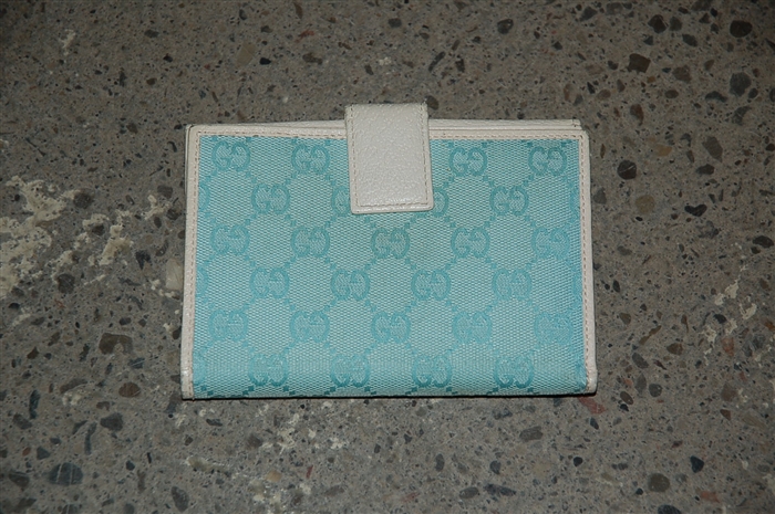 Ivory & Teal Gucci Wallet, size O/S