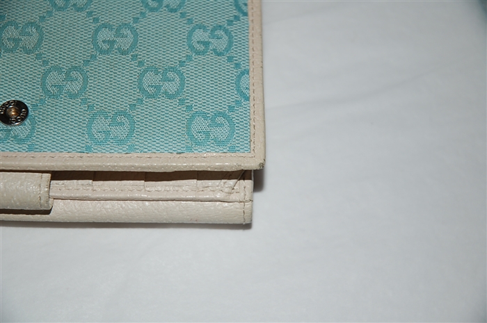 Ivory & Teal Gucci Wallet, size O/S