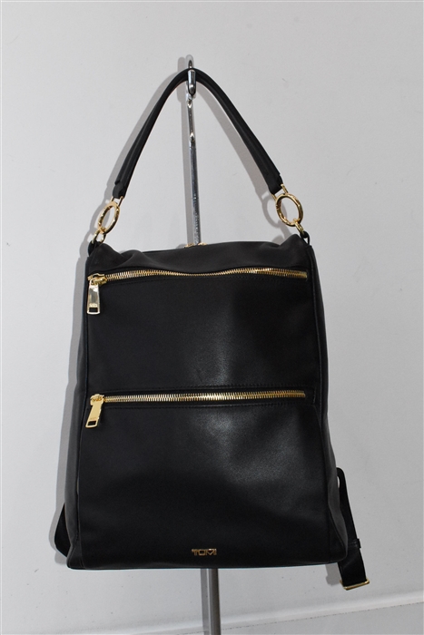 Black Leather Tumi Backpack, size L