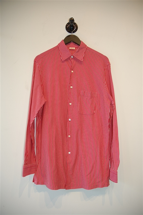 Red & White Brioni Button Shirt, size M