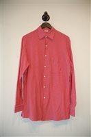 Red & White Brioni Button Shirt, size M