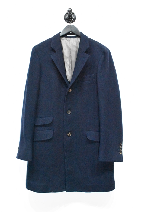 Navy Brunello Cucinelli Cashmere Coat, size M
