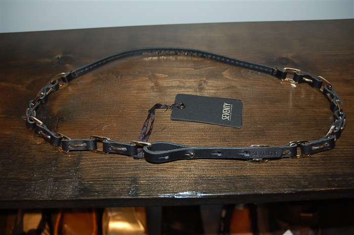 Black Leather Seventy Belt, size M
