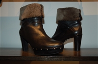 Black Leather Stuart Weitzman Ankle Boots, size 10
