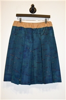 Deep Ocean Prada Pleated Skirt, size 6
