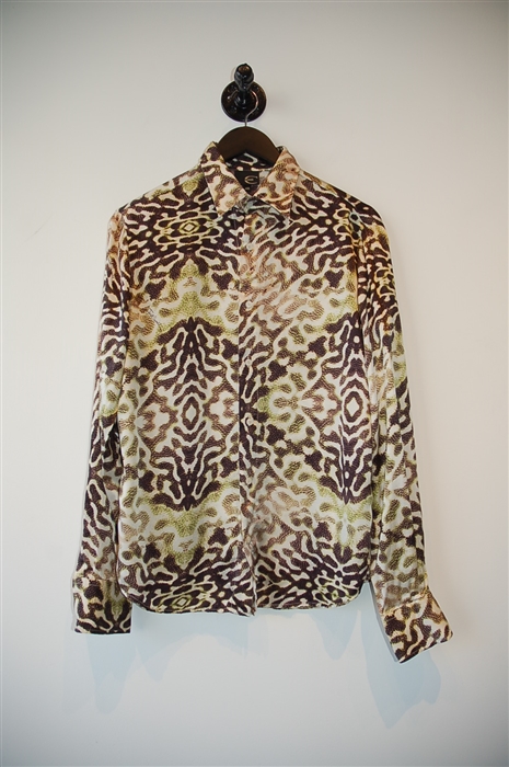Abstract Print Just Cavalli Button Shirt, size S