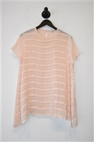 Pale Peach Brunello Cucinelli Short-Sleeved Top, size L
