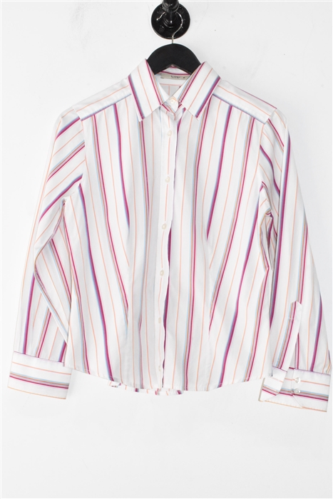 White Stripe Etro Button Shirt, size 8