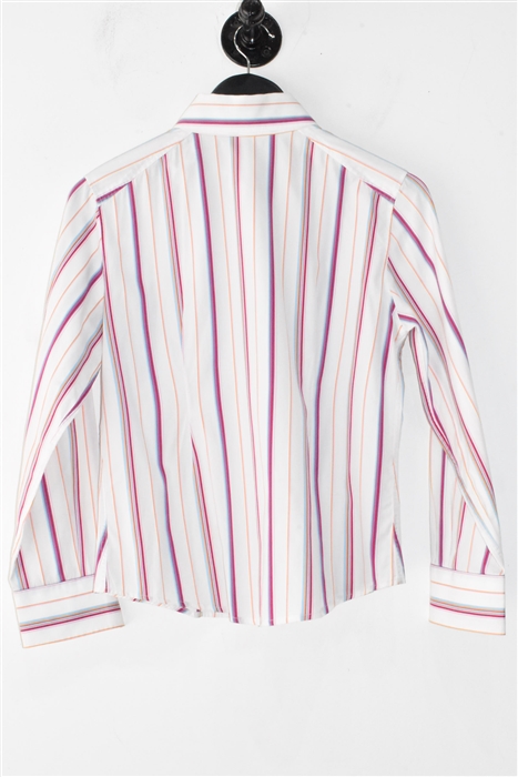 White Stripe Etro Button Shirt, size 8
