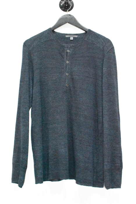 Navy Melange John Varvatos Henley, size M