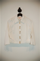 Soft White Pink Tartan Cropped Jacket, size 4