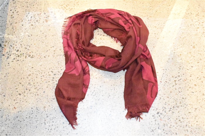 Merlot Burberry Scarf, size O/S