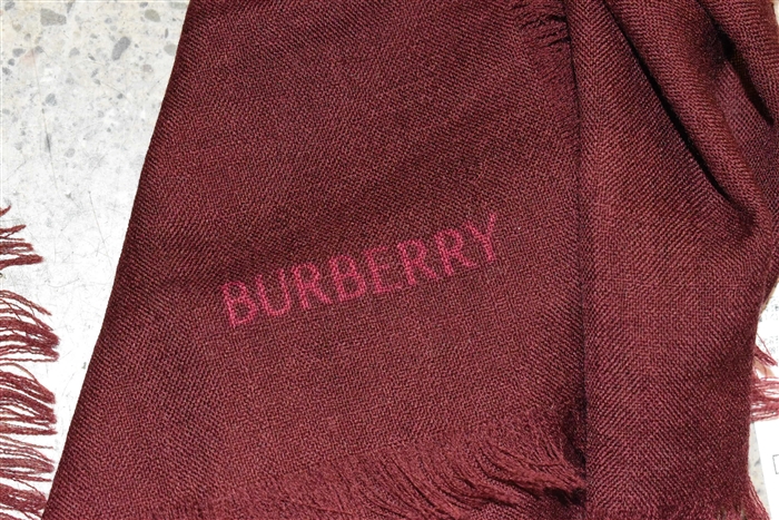 Merlot Burberry Scarf, size O/S