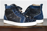Navy Christian Louboutin High-Top Sneakers, size 12