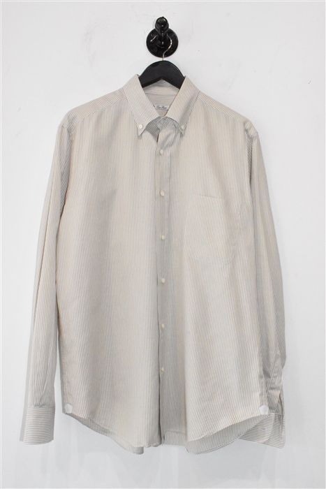 Beige Stripe Loro Piana Button Shirt, size XL