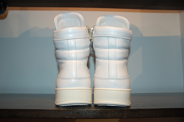 Bright White Balmain High-Top Sneakers, size 11