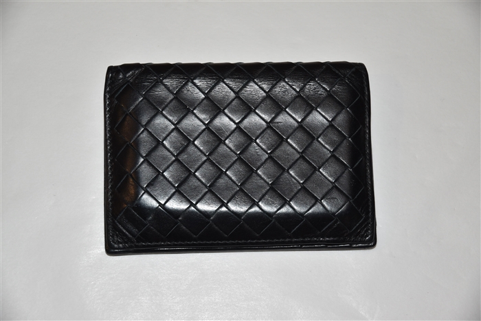 Black Leather Bottega Veneta Card Case, size O/S