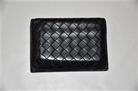 Black Leather Bottega Veneta Card Case, size O/S