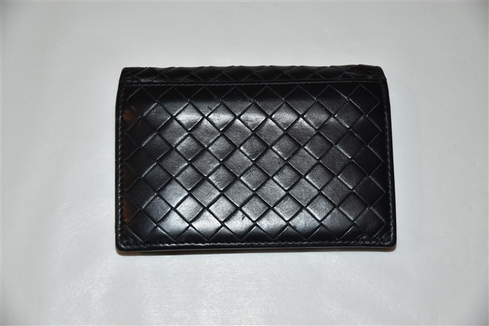 Black Leather Bottega Veneta Card Case, size O/S