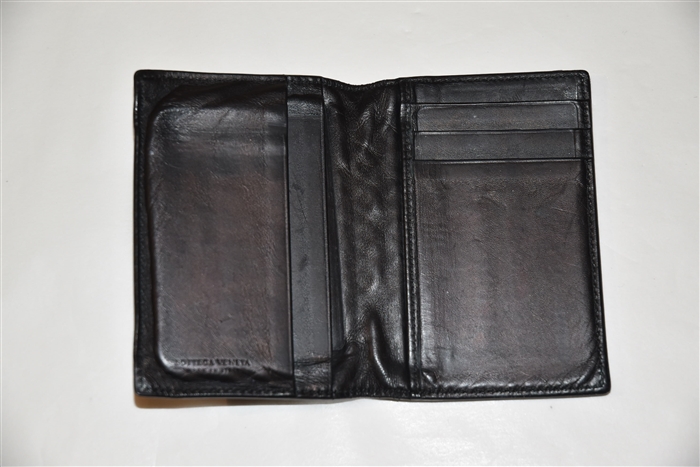 Black Leather Bottega Veneta Card Case, size O/S
