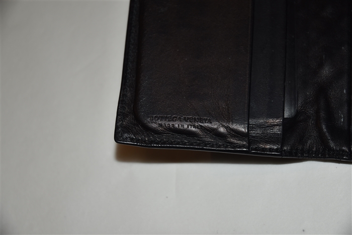 Black Leather Bottega Veneta Card Case, size O/S