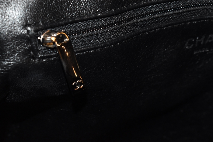 Black Leather Chanel Camera Bag, size L
